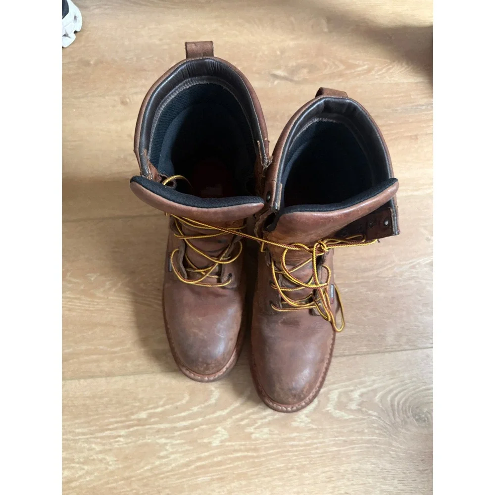 Red Wing 4420 Logger Boots Mens‎ 9.5 EE Brown Waterproof Steel Toe Vibram EH